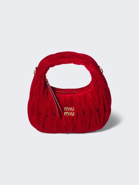 Miu Miu Wander Matelassé Velvet Mini Bag Red