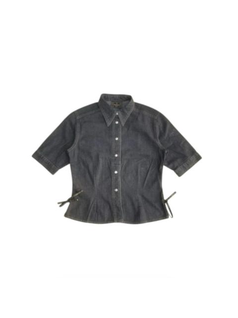 FENDI Vintage Fendi Jeans Washed Black Denim SS Button-Up Shirt