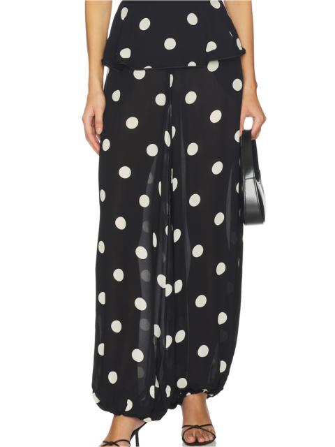 ADRIANA DEGREAS Polka Dot Peplum Pants