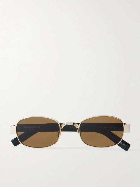 Oval-Frame Gold-Tone and Acetate Sunglasses