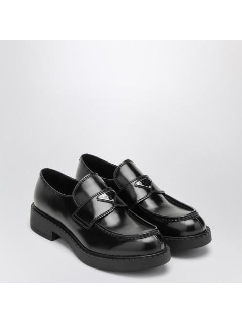 Prada Prada Chocolate Moccasin In Black Patent Leather Men