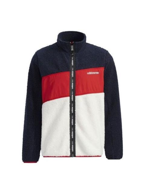 adidas adidas neo Brlv Jkt Stand-Up Collar Contrast Fleece Jacket For Men Red/Blue/White GU0841