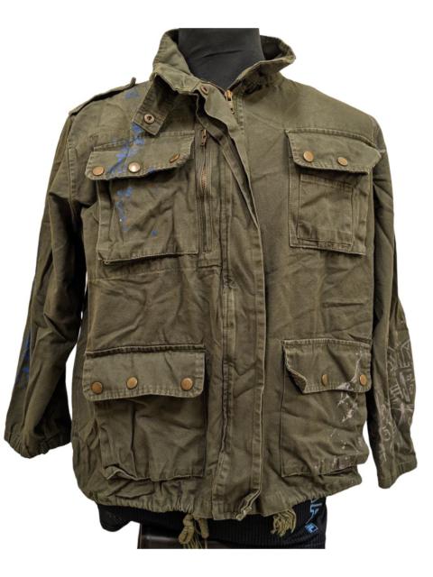 Other Designers Vintage - MULTI POCKET UTILITY ARMY PAINTED JACKET
