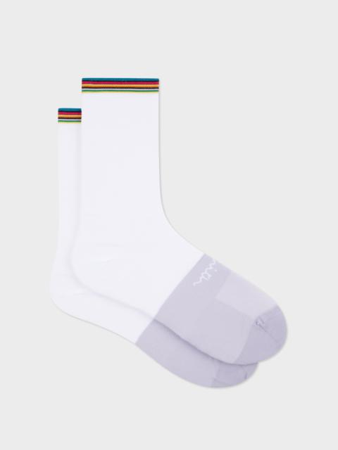 Paul Smith White 'Signature Stripe' Cycling Socks