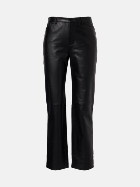 Vince Leather cropped straight pants