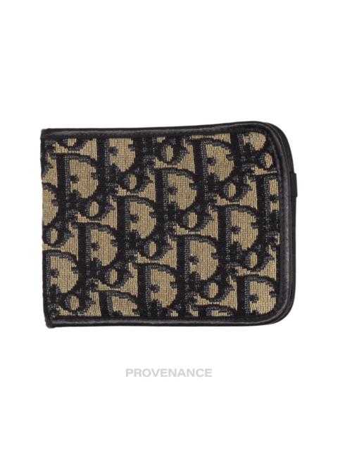 Dior Dior Oblique Trotter Bifold Wallet - Navy Jacquard