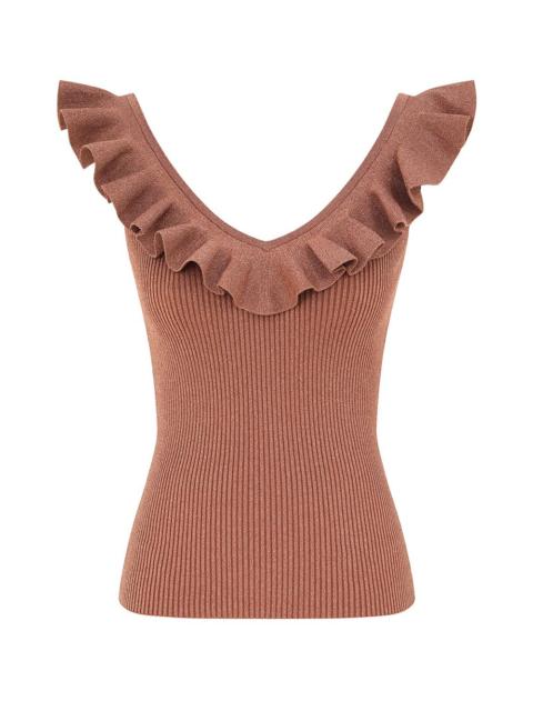 Zimmermann WANDERLUST METALLIC FRILL TOP