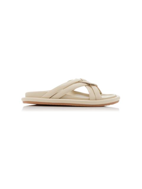 Moncler Bell Soft Leather Sandals ivory