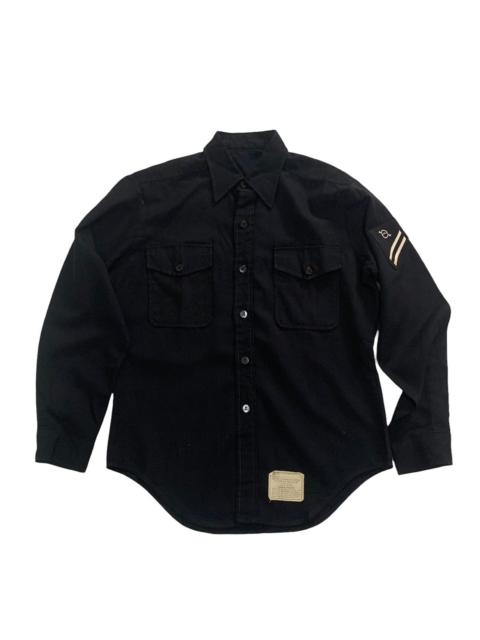 Other Designers Army Of Me - VINTAGE 70s NAVY MAN'S, PLAINE WEAVE BLUE NAVY SHADE SHIRT