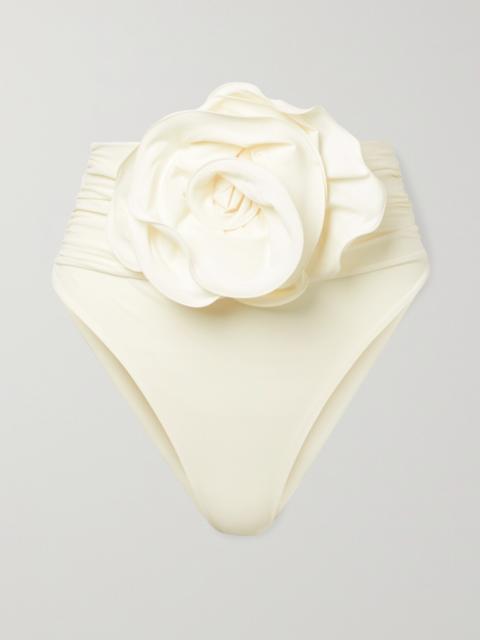 MAGDA BUTRYM Appliquéd Ruched Bikini Briefs