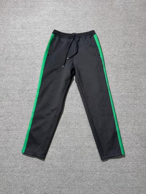 GUCCI Gucci FW22 Red And Green Stripe Black Straight Fit Sports Pants
