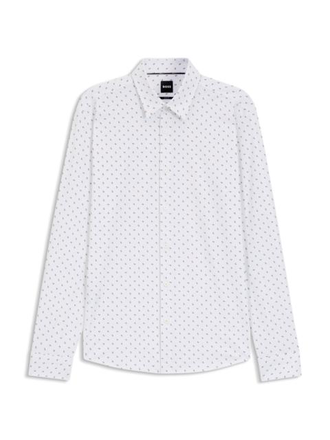 BOSS PRINTED SLIM-FIT SHIRT IN PERFORMANCE-STRETCH JERSEY