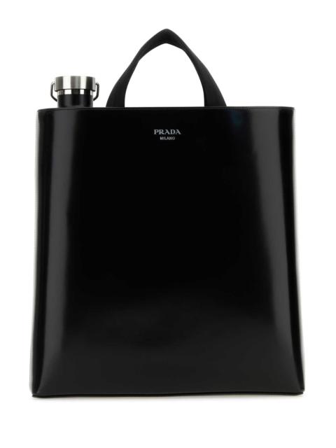 Prada Prada Men Black Leather Shopping Bag