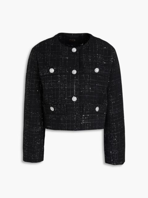 maje Sequin-embellished metallic tweed jacket