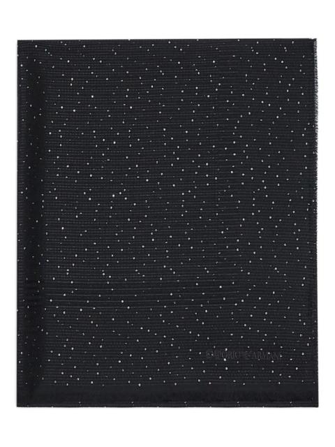 EMPORIO ARMANI Elevate your accessory game with the 'SCARF WITH GLITTER' from the renowned brand EMPORIO ARMANI. Th