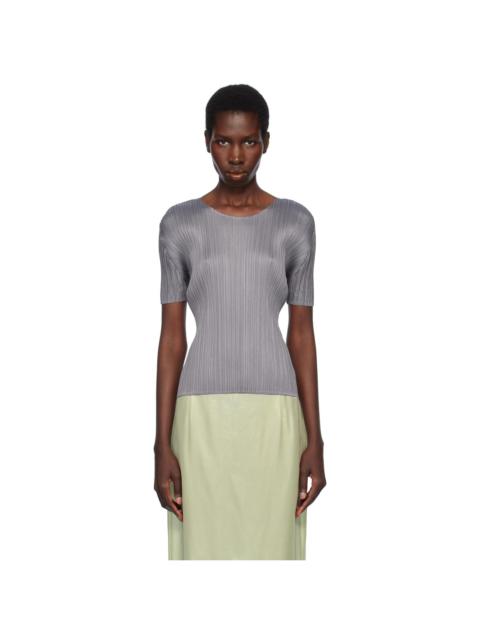 Pleats Please Issey Miyake Gray Basics T-shirt