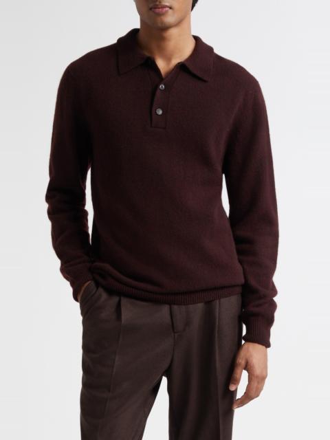 Sunspel Sunspel Lambswool Polo Sweater in Bakelite Twist at Nordstrom