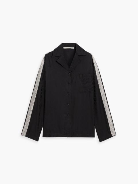 Stella McCartney Crystal-embellished satin-jacquard shirt
