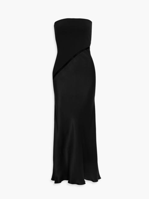 GABRIELA HEARST Chiki strapless crepe and silk-satin maxi dress