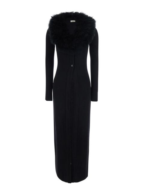 Blumarine Blumarine Women Knitwear With Collar And Long Sleeves In Black Virgin Wool For Women