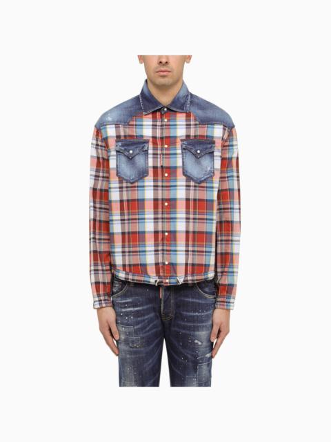 Dsquared2 Multicoloured Checked Shirt With Denim Details