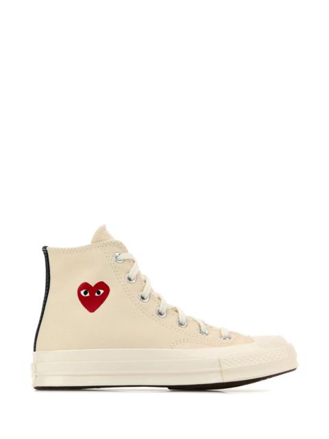 Comme des Garçons PLAY Ivory canvas Comme Des Garçons X Converse sneakers