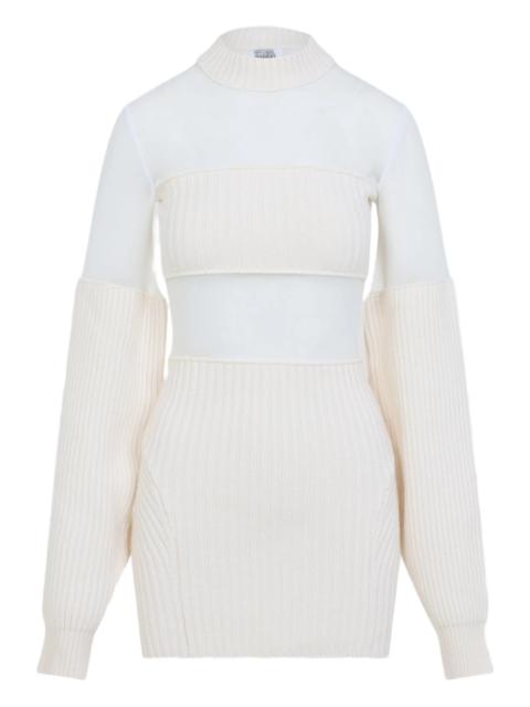 Jean Paul Gaultier wool short with mesh details dress