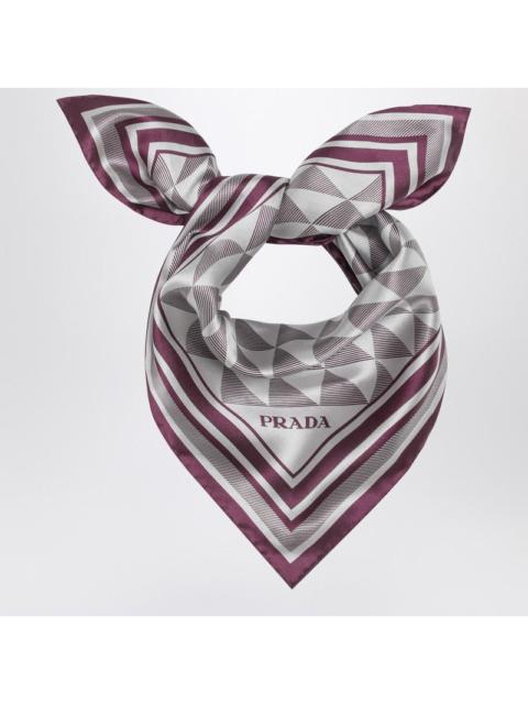 Prada Prada Mauve Printed Silk Twill Scarf 55X55 Women