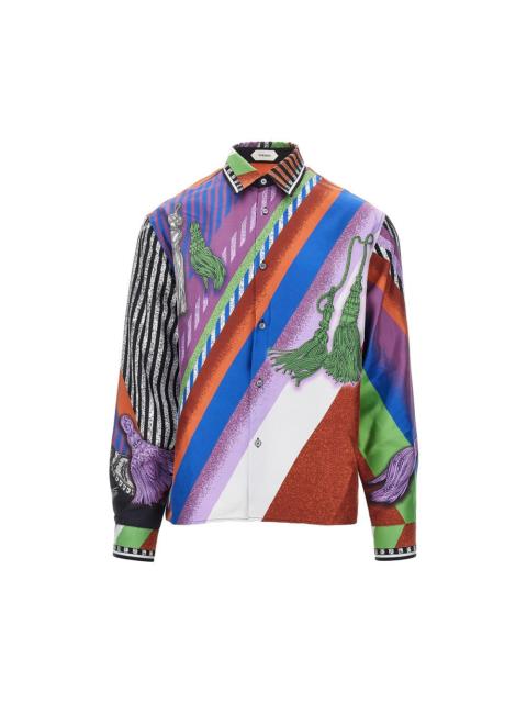 VERSACE Versace Silk Twill Shirt Formula 6 Multicolor