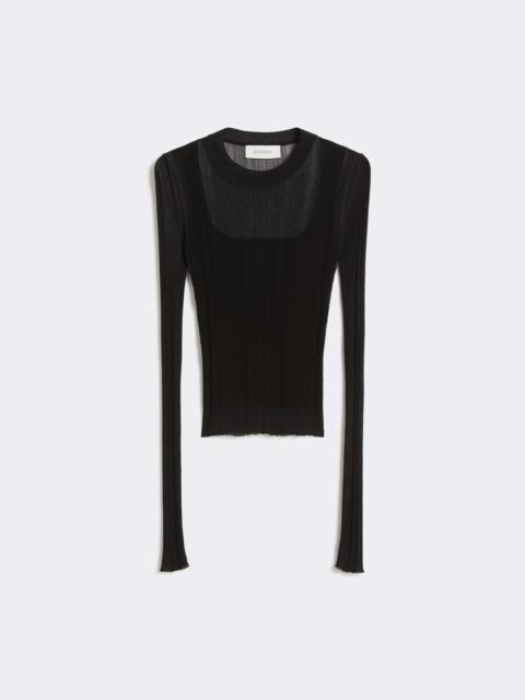 Sportmax Trompe l'oeil viscose jumper - BLACK