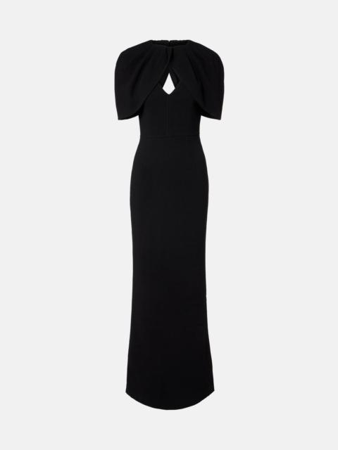 REBECCA VALLANCE Cameron caped crêpe gown