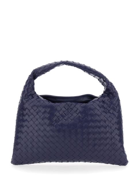 Bottega Veneta Bottega Veneta Women 'Hop' Blue Shoulder Bag With Intreccio Motif In Leather Woman