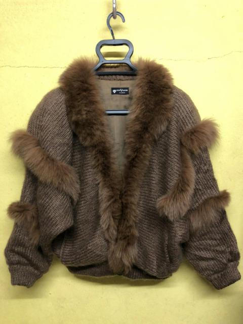 Other Designers Aran Isles Knitwear - VINTAGE MARIO VALENTINO FUR JAPAN LINING BUTTON LESS KNIT