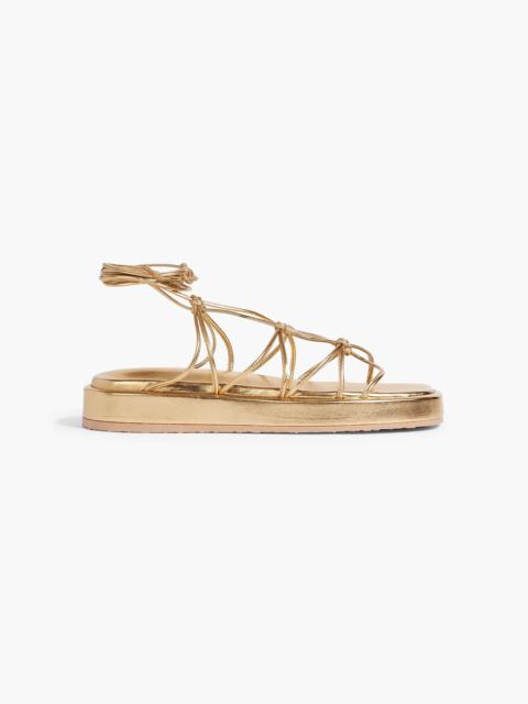 Gianvito Rossi Minas knotted metallic leather sandals