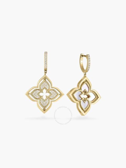 Roberto Coin - Roberto Coin Venetian Princess Mother of Pearl and Diamond Flower Earrings in 18K Yellow Gold - 8883