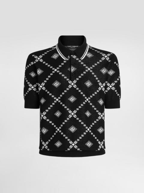 Dolce & Gabbana Jacquard piqué polo shirt