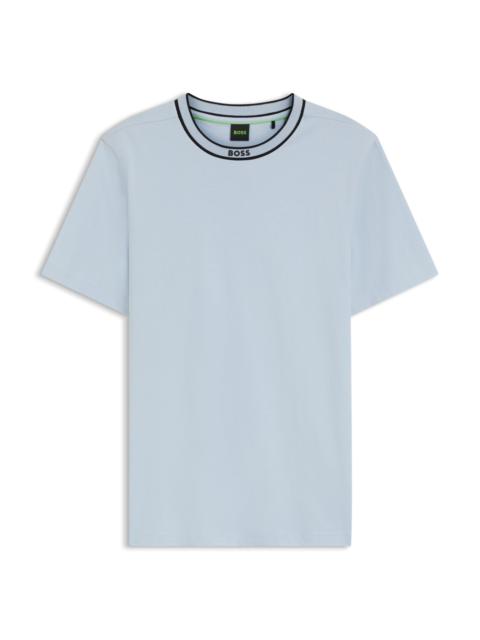 BOSS COTTON T-SHIRT WITH LOGO CREW NECK