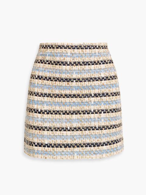 VERONICA BEARD Ohema metallic striped tweed mini skirt
