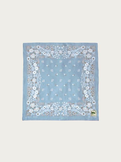 Kapital Fastcolor Selvedge Bandanna (CHURCHILL GARDEN) 30x30 - Sax