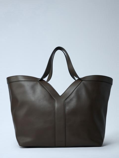 SAINT LAURENT Large Y-Shaped Leather Tote Bag