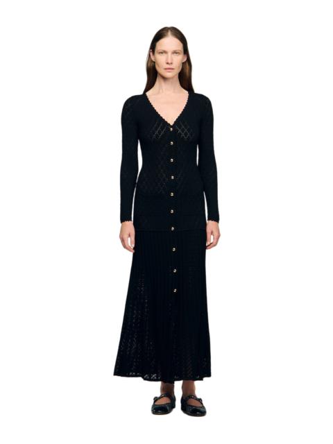 Sandro SANDRO Fancy knit maxi dress in Black at Nordstrom