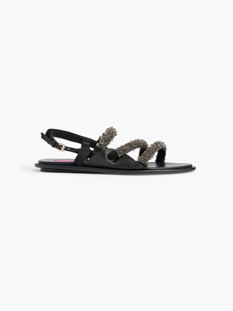 PUCCI Bead-embellished leather slingback sandals
