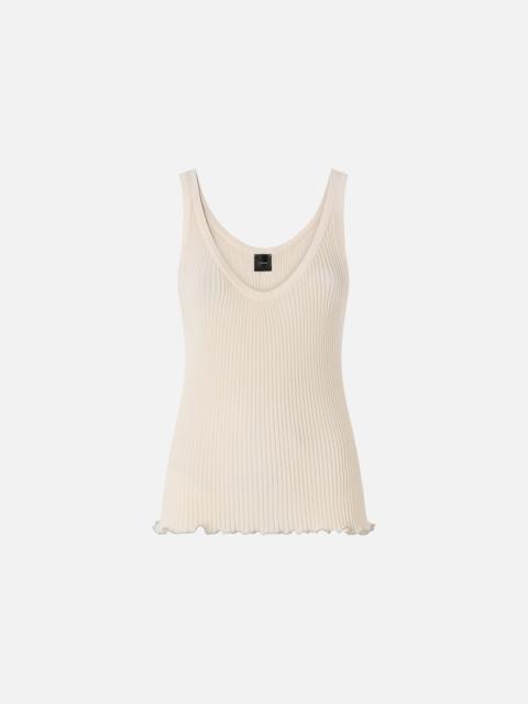 PINKO RIBBED VEST TOP WITH LOGO