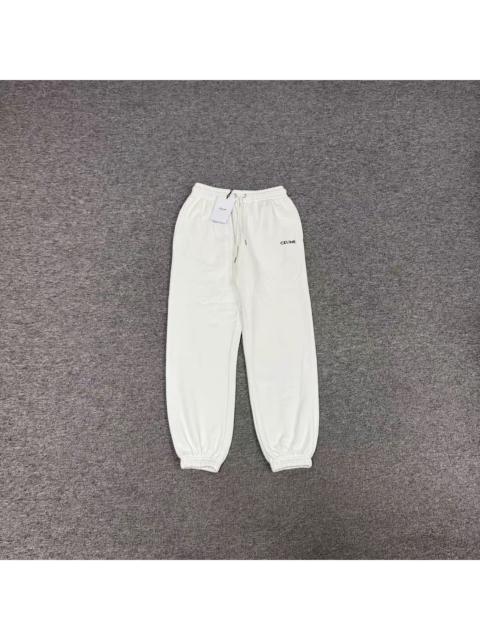 CELINE Celine white letter drawstring jogger pants