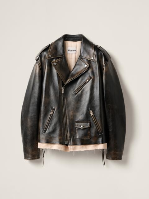 Miu Miu Nappa leather biker jacket