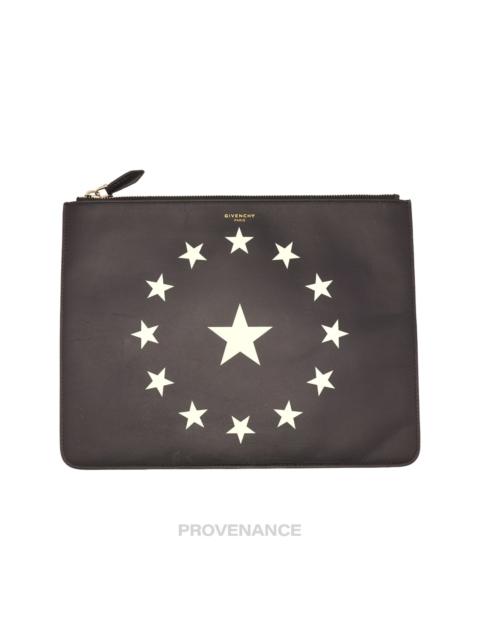 Givenchy Star Zip Pochette Jour - Black Leather