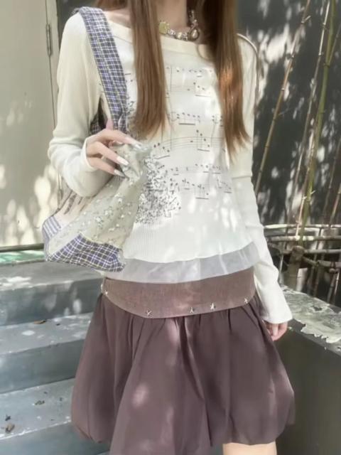 Japanese Brand - Streetwear Women´s Music Note Long Sleeve