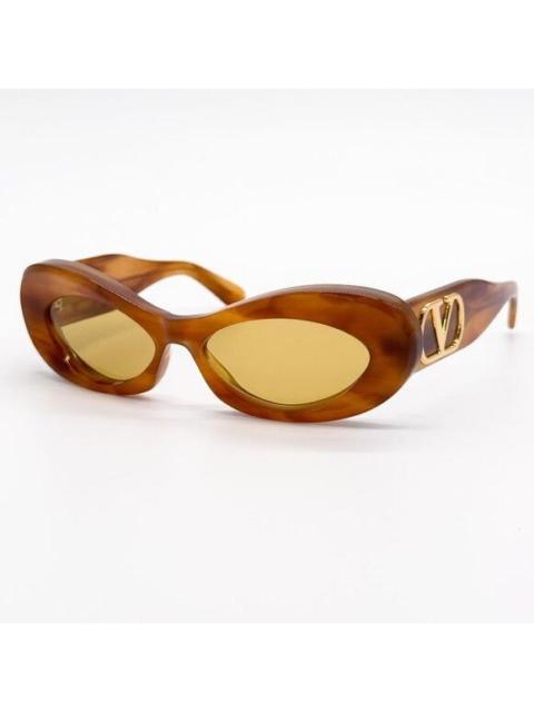 Valentino NEW VALENTINO SUNGLASSES VLS-178C HAVANA ORANGE OVAL WOMEN E