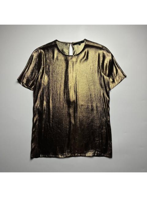 GUCCI Gucci - Frida Giannini Gold Metallic Silk Top – Resort 2012