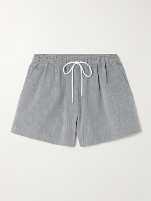 ST. AGNI Pinstriped Wool-blend Twill Shorts